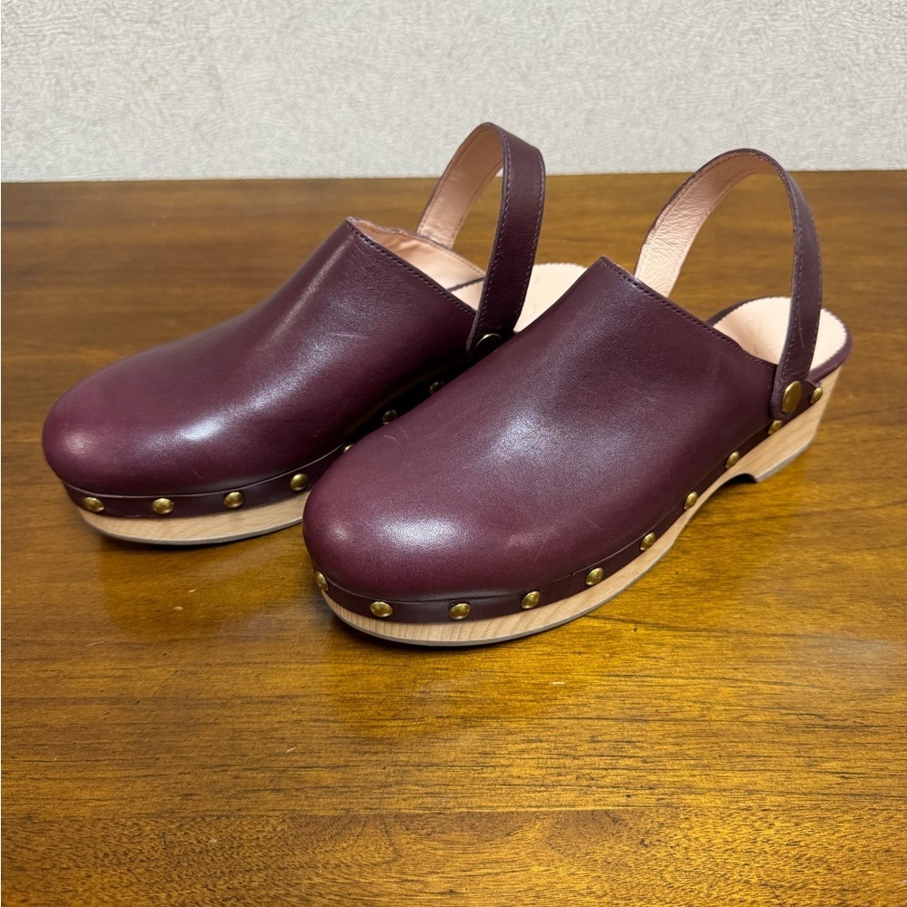 J. Crew Convertible Leather Clogs Oxblood Size 7.5